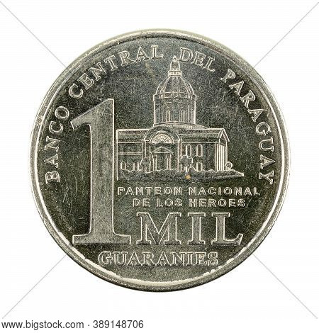 1000 Paraguayan Guaraní Coin (2018) Obverse Isolated On White Background
