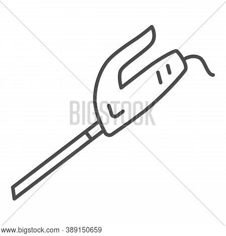 Electric Knife Thin Line Icon, Kitchen Utensils Concept, Cooking Cutting Equipment Sign On White Bac