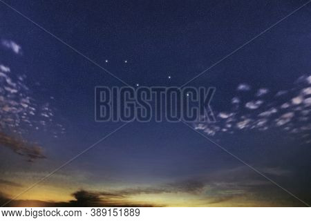 Vulpecula Star Constellation, Night Sky, Cluster Of Stars, Deep Space, fox Constellation  