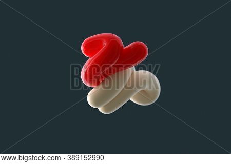 merging two organic forms, 3d illustration