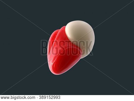 merging two organic forms, 3d illustration