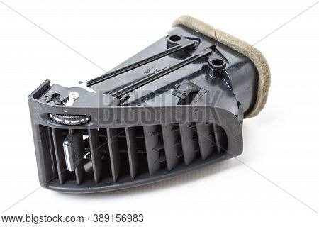 A Close-up View Of A Part Of The Interior Of A Modern Car With A View Of The Ventilation Deflector O