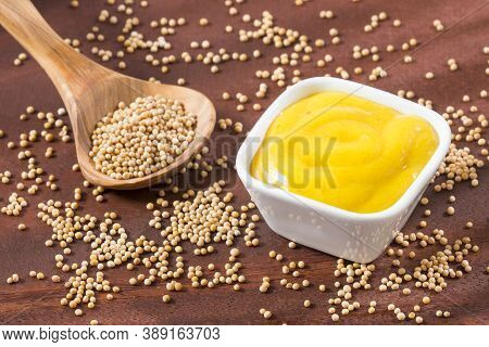 The Yellow Mustard Or Also Called White Mustard, Are The Whole Seeds Of Brasica Alba Coming From The