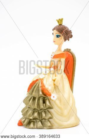Figurine Toy Princess Isolated On White Background