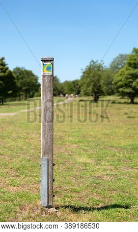 Schalkenmehren, Germany - June 23, 2020: Long Distance Hiking Trail Eifelsteig With Focus On The Typ