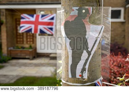 Symbol Of Shadow Soldier Cutting Off Plastic And Fixed To The Tree Decorated On 75th Anniversary Ve 