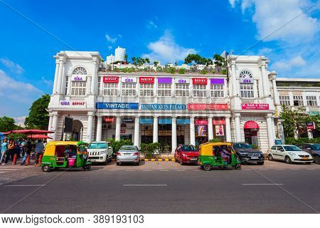 New Delhi, India - September 26, 2019: Connaught Place Or Cp Is One Of The Largest Financial, Commer