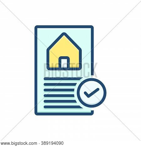 Color Illustration Icon Forpreapproved Check Box Approved Correct House Loan