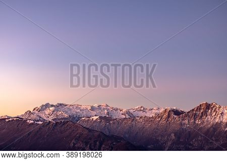 Winter Sunset In The Julian Alps