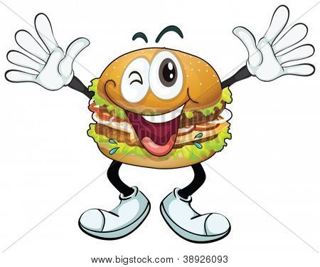 ilustracja na białym tle burger