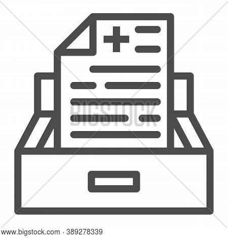 Outpatient Card Line Icon, Medical Tests Concept, Medical Record Sign On White Background, Patient M