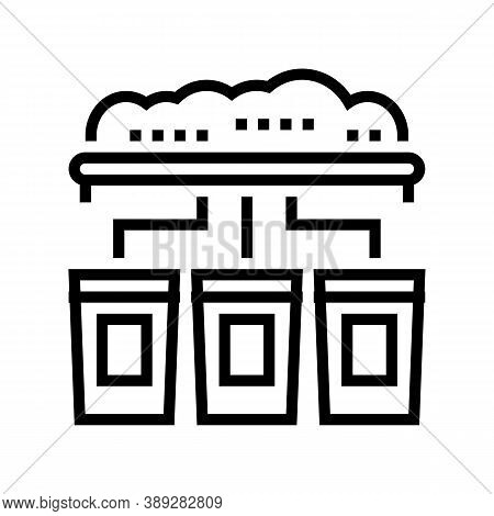 Garbage Sorting Machine Line Icon Vector. Garbage Sorting Machine Sign. Isolated Contour Symbol Blac