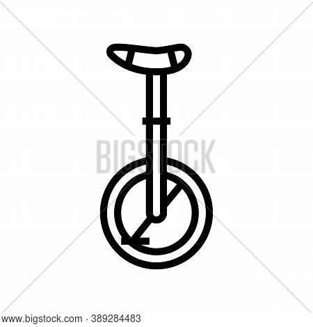 Monowheel Bicycle Line Icon Vector. Monowheel Bicycle Sign. Isolated Contour Symbol Black Illustrati