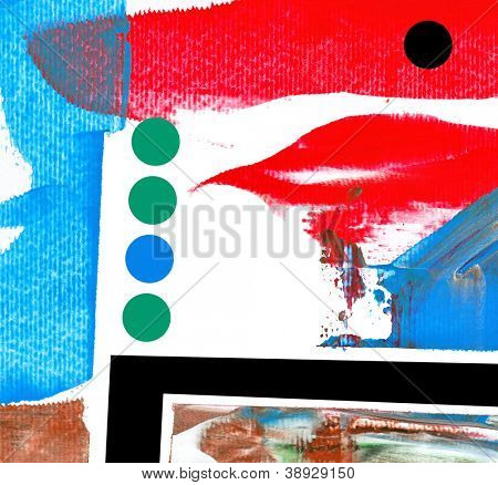 suprematic resim kolaj, kağıt üzerine soyut akrilik