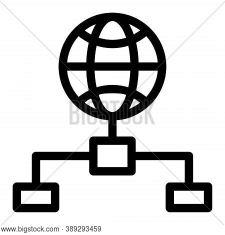 Global Network Icon. Internet, Wireless Network Connnection Sign. World Wide Web, Online Connection 