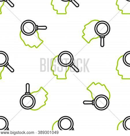 Line Finding A Problem In Psychology Icon Isolated Seamless Pattern On White Background. Vector