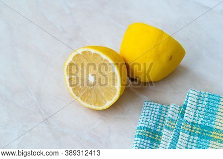 Korean Fruit Yuzu For Yuja Tea Also Japanese Citron Half Cut.