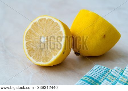 Korean Fruit Yuzu For Yuja Tea Also Japanese Citron Half Cut.