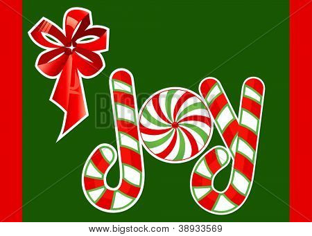 Parola gioia fatta di confezione di caramelle - copyspace