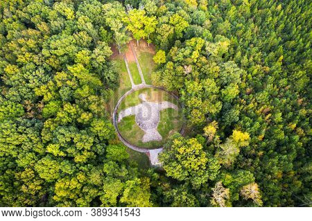 Rock Eagle, Putnam County, Georgia, USA ancient earthwork. The work was built roughly 1,000 years ago by woodland Native Americans.