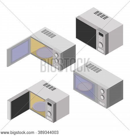 Isometric Microwave Icon.microwave Vector Illustration Isolated On White Background.