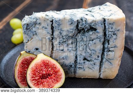 Cheese Collection, Piece Of Italian Blue Cheese Gorgonzola Picante With Blue Mold From North Of Ital
