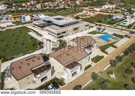 Vodnjan, Croatia - October 6, 2020 - The Modern Campus Of The Global It Company Infobip With All The