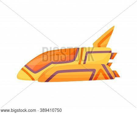 Submarine Undersea. Roket Design. Cute Cartoon Yellow Submarine. Bathyscaphe Underwater Ship. Diving