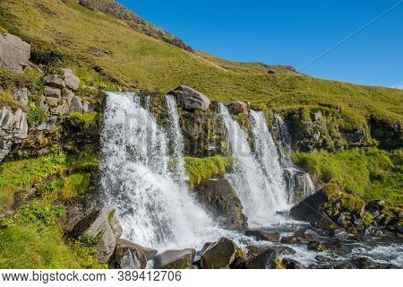 Gluggafoss Waterfall In Fljotshlid In South Iceland