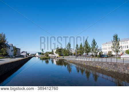 Town Of Hafnarfjordur In The Suburbs Of City Of Reykjavik In Iceland