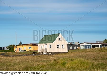 Old House In Town Of Grindavik In Iceland