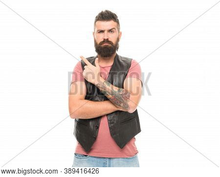 Think Different Way. Fashion Trend Beard Grooming. Thoughtful Man Make Decision. Hipster With Beard 