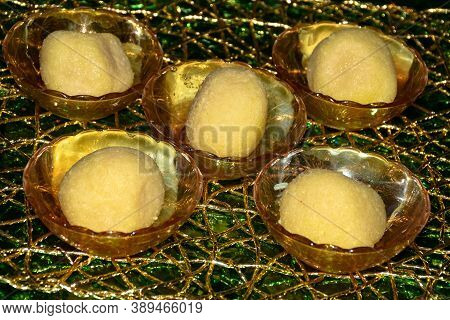 Indian Sweet Rasgulla Also Known As Rosogolla, Roshogolla, Rasagola, Ras Gulla. Very Famous Sweet In