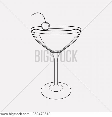 Mary Pickford Cocktail Icon Line Element. Vector Illustration Of Mary Pickford Cocktail Icon Line Is