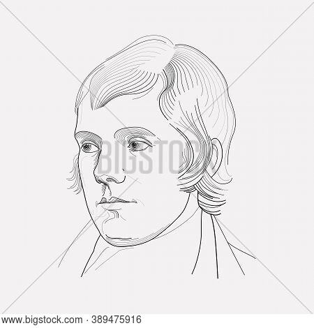 Robbie Burns Night Icon Line Element. Illustration Of Robbie Burns Night Icon Line Isolated On Clean