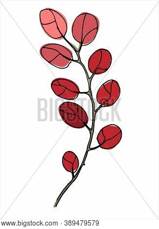 Abstract Plant Line Art. Hand Drawn Vector Illustration For Decoration Purposes. Isolated On White