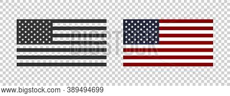 Usa Flag. American Flag Concept. Usa Flags On Transparent Background. Vector Illustration