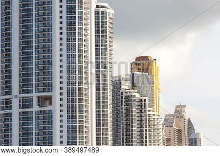 Detail Of Buildings At Sunny Isles Beach, Miami, Florida, United States