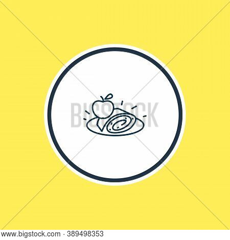 Vector Illustration Of Austrian Apfelstrudel Icon Line. Beautiful Culinary Element Also Can Be Used 