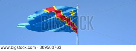3d Rendering Of The National Flag Of Congo Waving In The Wind