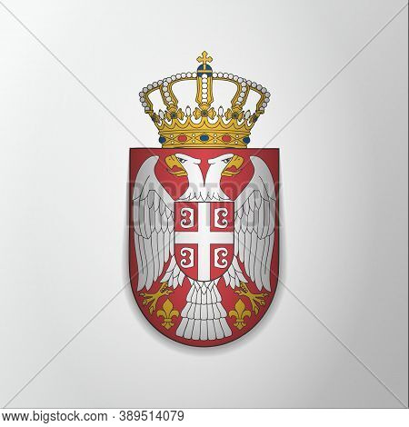 Emblem Of Serbia. 15th Of February. Serbian Double Eagle.vector Illustration. Blazon, Coat Of Arms. 