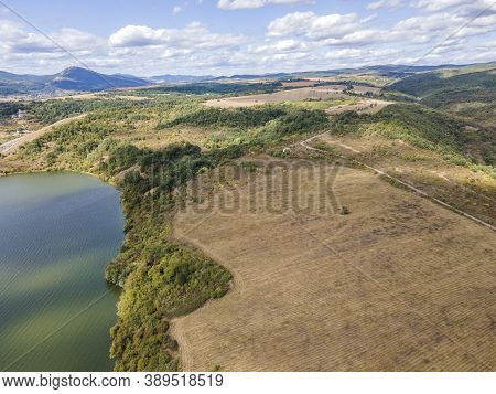 Aerial View Of Pchelina Reservoir, Pernik Region, Bulgaria
