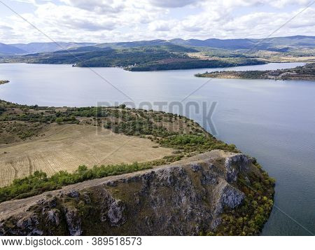 Aerial View Of Pchelina Reservoir, Pernik Region, Bulgaria