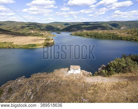 Aerial View Of Pchelina Reservoir, Pernik Region, Bulgaria