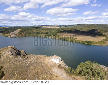 Aerial View Of Pchelina Reservoir, Pernik Region, Bulgaria
