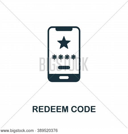 Redeem Code Icon. Simple Element From Loyalty Program Collection. Filled Redeem Code Icon For Templa