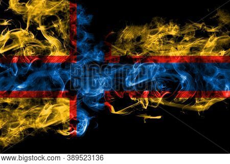Ingrian People Smoke Flag Isolated On Black Background