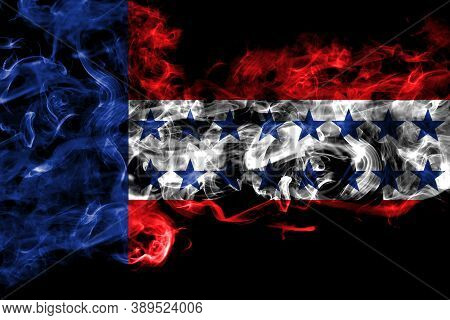Tuamotu Archipelago Smoke Flag Isolated On Black Background