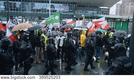 Warsaw, Poland 13.10.2020 - Protest Of The Farmers Fur And Meat Business Represantatives Protesting 
