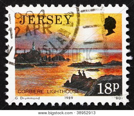 Postage stamp Guernsey 1989 Corbiere Lighthouse, Scenic View